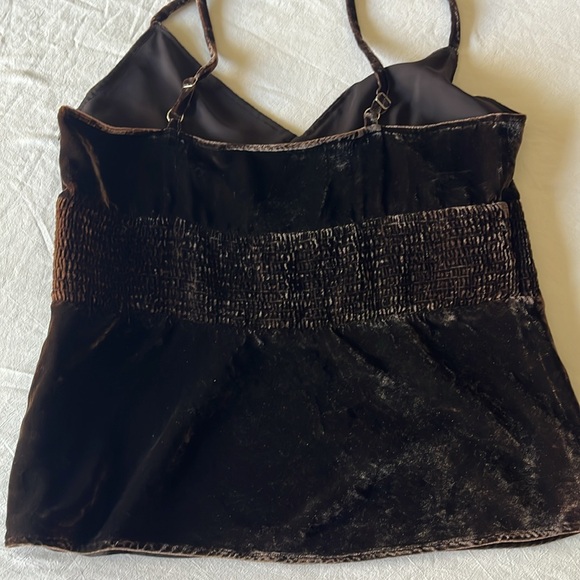 Banana Republic Brown Velvet Top Sleeveless Boho sz 12 - Picture 7 of 8
